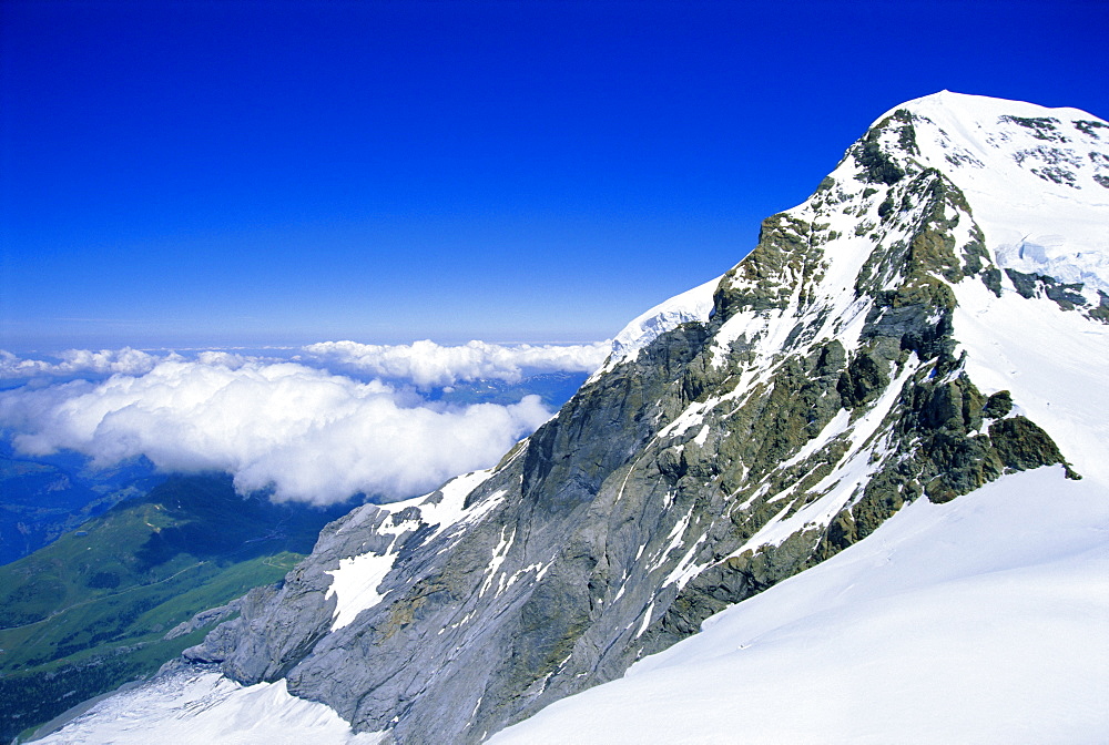 Monch (13449 ft) mountain, Bernese Oberland, Swiss Alps, Switzerland, Europe