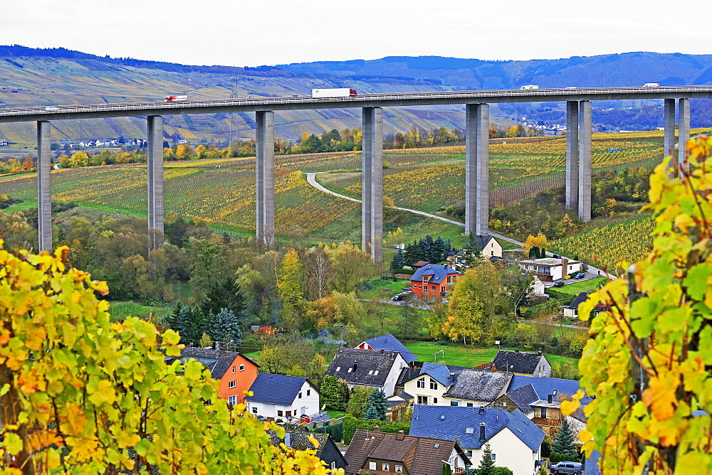 Highway Bridge of Highway A1 near Fell, Moselle Valley, Rhineland-Palatinate, Germany, Europe