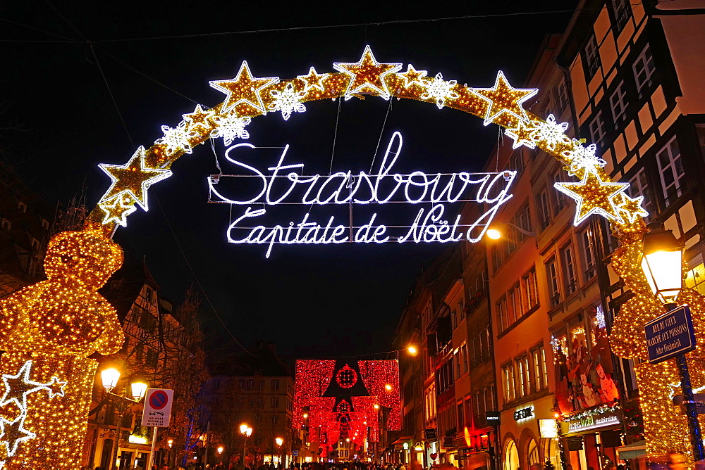 Decoration at Christmas time, Strasbourg, Alsace, France, Europe