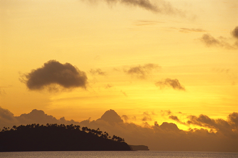 Looking towards Kapa Island at sunset, Vava'u Group, Tonga, Pacific Islands, Pacific