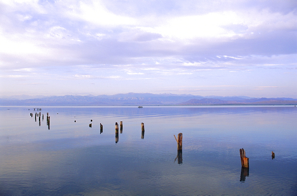 Lake Issyk-Kul at Balikchi, Kyrgyzstan, Central Asia