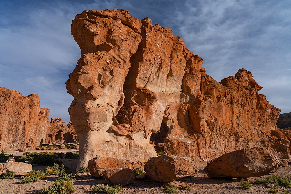 Surreal rock formations caused by the elements, Vallee de Rocas, Bolivian Andes, Bolivia, South America