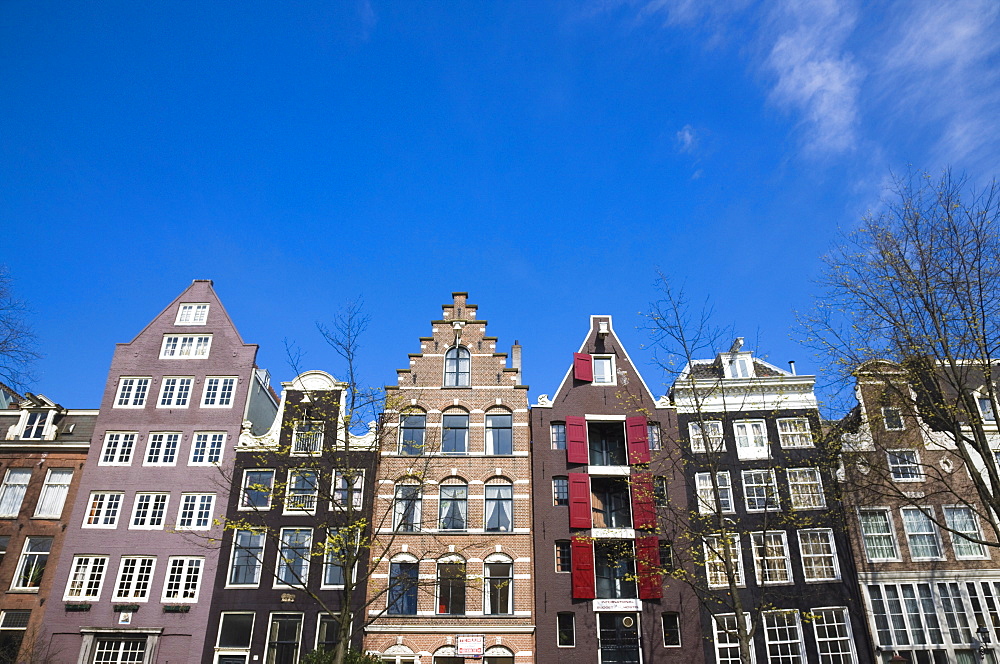 Gabled houses on the Leidsegracht canal, Amsterdam, Netherlands, Europe