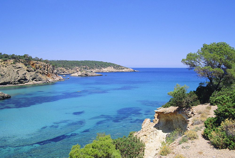 View near Cala Portinatx, Ibiza, Balearic Islands, Spain, Europe