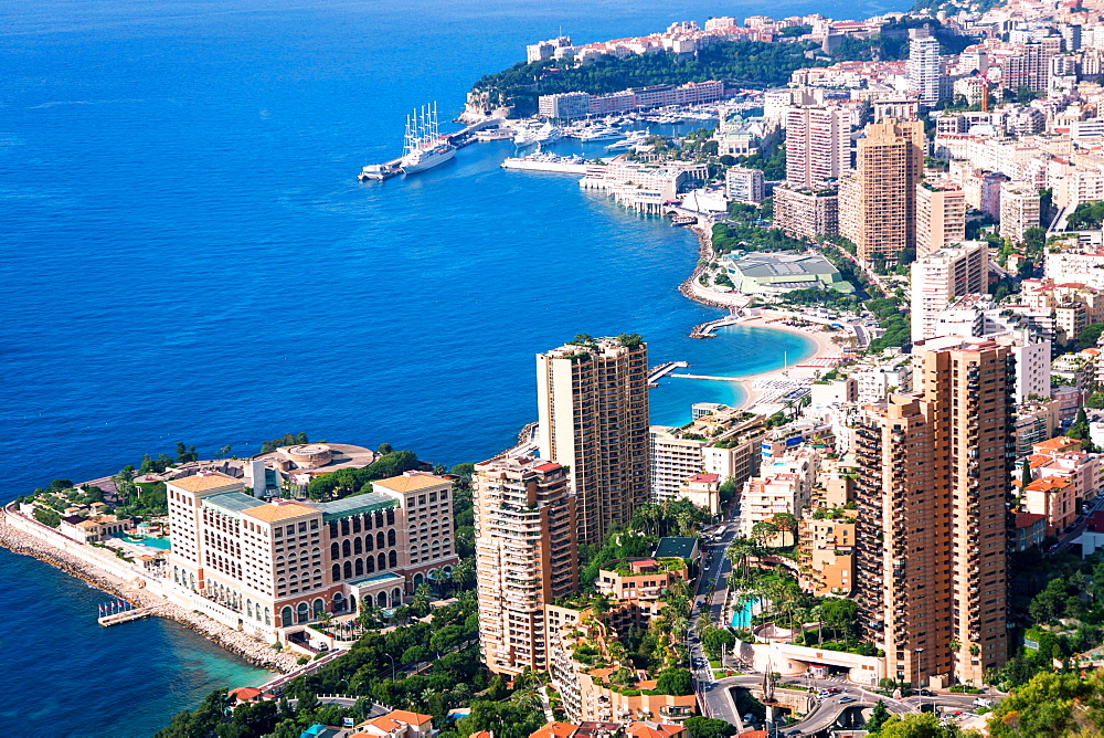 High angle view, Monaco, Cote d'Azur, Mediterranean, Europe