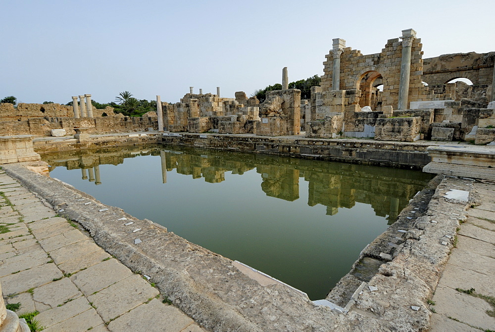 Hadrianic bath, Leptis Magna, UNESCO World Heritage Site, Libya, North Africa, Africa