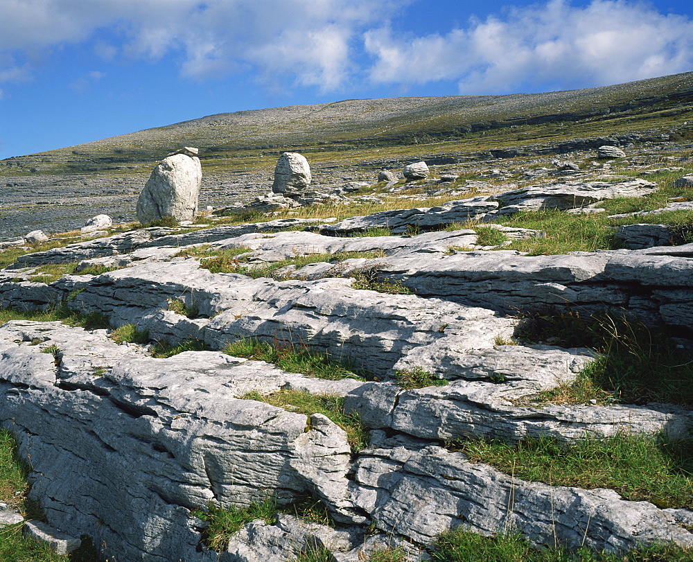 Rock formations of The Burren, County Clare, Munster, Republic of Ireland, Europe