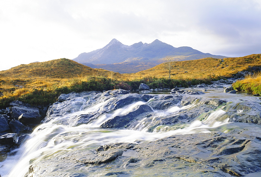 Cuillin Hills from Sligachan Allt Dearg Mor, Isle of Skye, Highlands Region, Scotland, UK, Europe