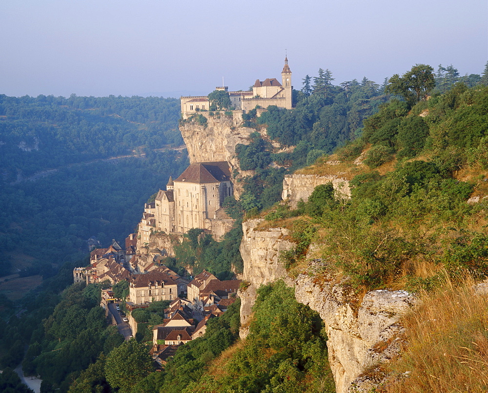 The town and church of Rocamadour in the Dordogne, Midi Pyrenees, France 