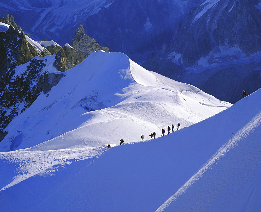 Mont Blanc range near Chamonix, French Alps, Haute-Savoie, France, Europe