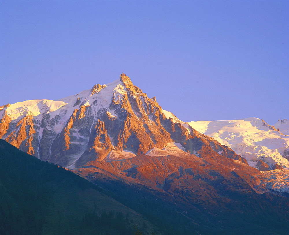 Mont Blanc range in the French Alps, near Chamonix, Haute-Savoie, France, Europe