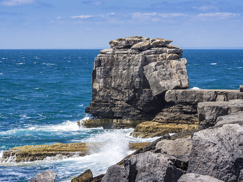 Pulpit Rock Coastal Feature at Portland Bill, Isle of Portland, Jurassic Coast, UNESCO World Heritage Site, Dorset, England, United Kingdom, Europe