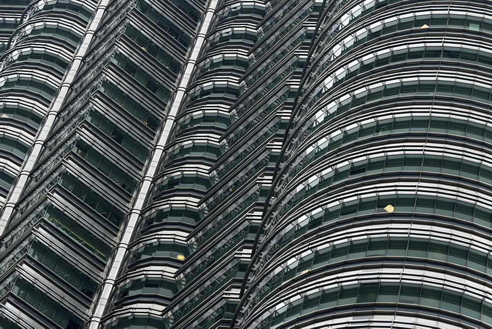 Petronas twin towers, close-up, Kuala Lumpur, Malaysia, Southeast Asia, Asia