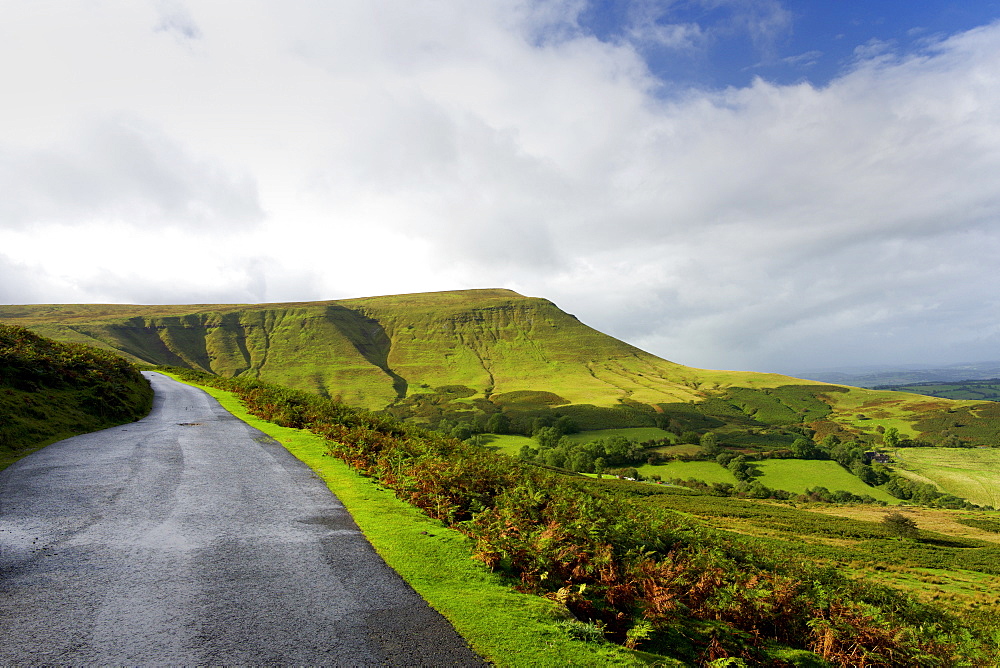 Road through the Black Mountains, Powys, Wales, United Kingdom, Europe