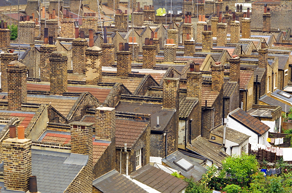 Terraced rooftops, England, UK, Europe