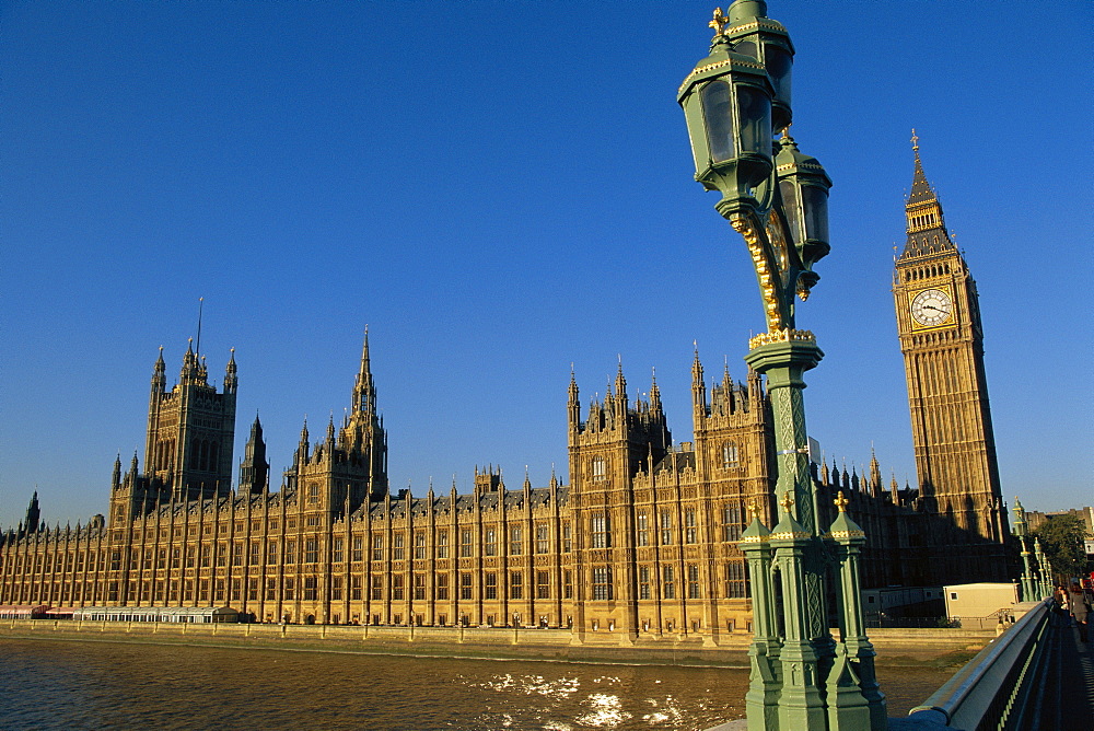 The Houses of Parliament from Westminster Bridge, London, England, UK 