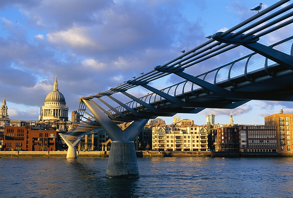 Millennium bridge and St Pauls, London, England 