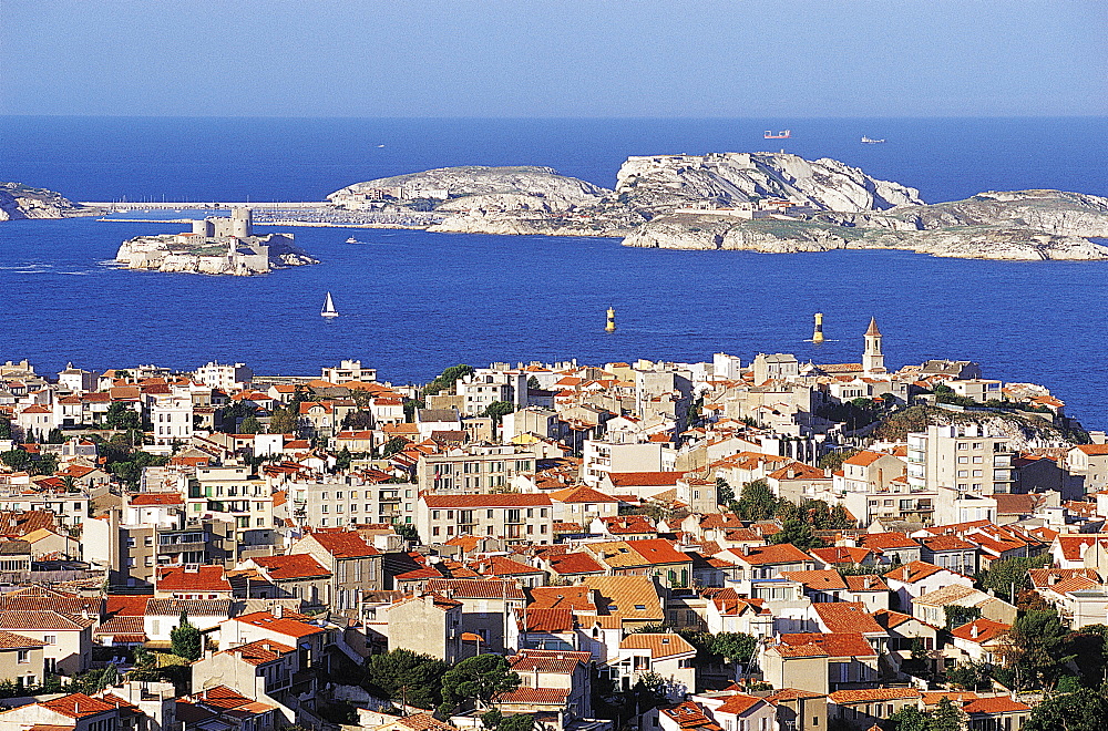 Views of Chateau D'if and Frioul Island, Marseille, Provence, France