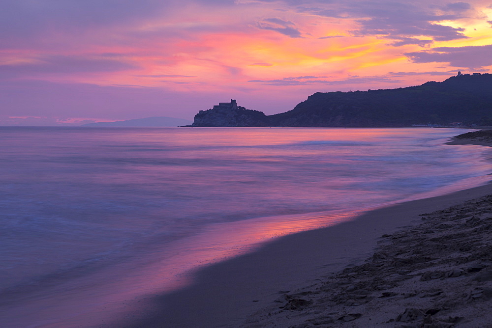 Castiglione della Pescaia, Roccamare Beach at sunset, Grosseto, Tuscany, Italy, Europe