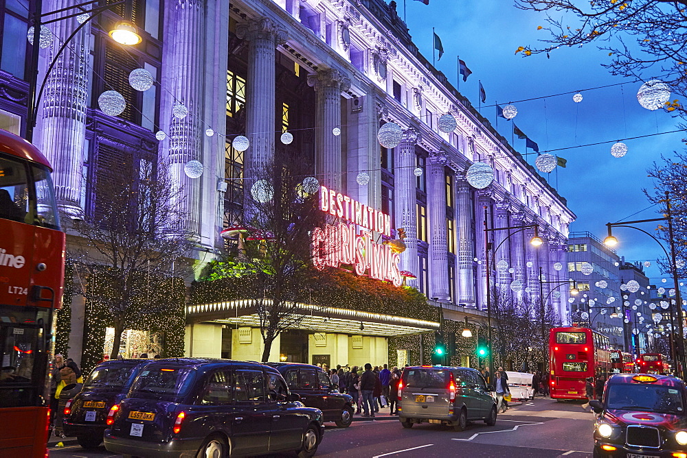 Selfridges at Christmas, Oxford Street, London, England, United Kingdom, Europe