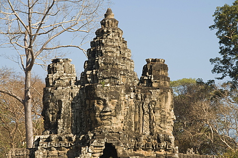 South Gate entrance to Angkor Thom, Angkor, UNESCO World Heritage Site, Siem Reap, Cambodia, Indochina, Southeast Asia, Asia