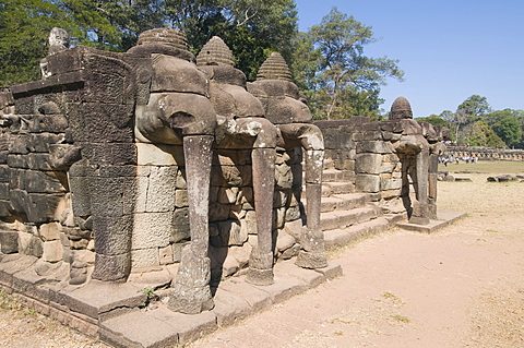 Elephant Terrace, Angkor Thom, Angkor, UNESCO World Heritage Site, Siem Reap, Cambodia, Indochina, Southeast Asia, Asia