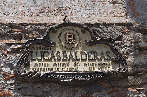 Street sign ,San Miguel de Allende, Guanajuato state, Mexico, North America