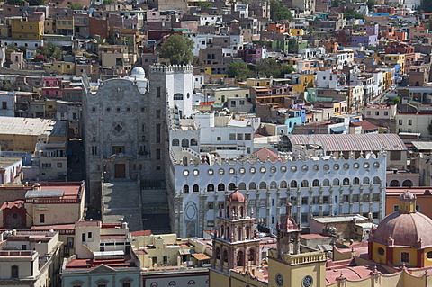 University of Guanajuato, the blue grey building, in Guanajuato, a UNESCO World Heritage Site, Guanajuato State, Mexico, North America