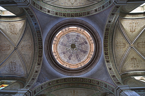 Dome inside Iglesia San Pedro, the main church at Mineral de Pozos (Pozos), a UNESCO World Heritage Site, Guanajuato State, Mexico, North America