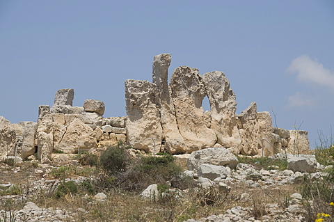 Hagar Qim, a megalithic temple, UNESCO World Heritage Site, Malta, Europe