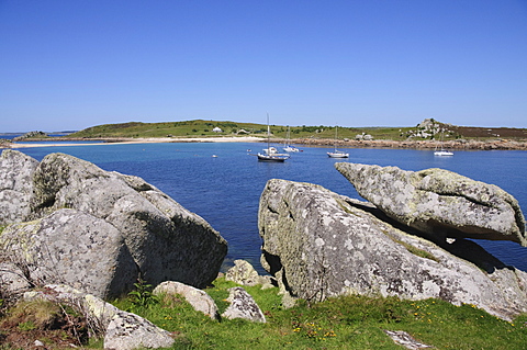 St. Agnes with Gugh in background, Isles of Scilly, Cornwall, United Kingdom, Europe