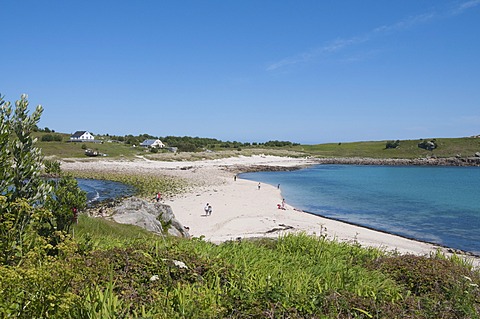 St. Agnes with Gugh in background, Isles of Scilly, Cornwall, United Kingdom, Europe