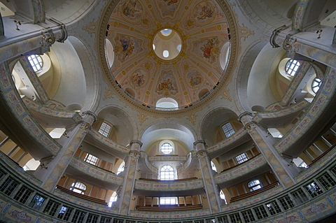 Interior of Frauenkirche (Church of Our Lady), Dresden, Saxony, Germany, Europe