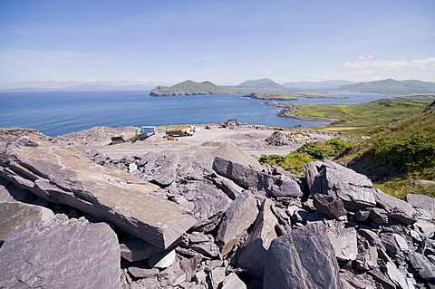 The slate quarry, Valentia Island, Ring of Kerry, County Kerry, Munster, Republic of Ireland, Europe