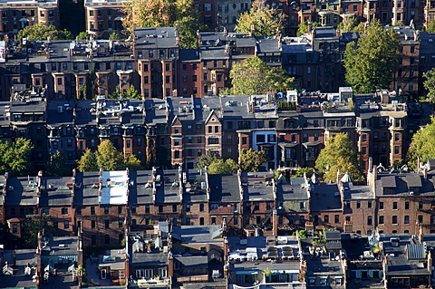 Aerial view of Boston from the Prudential Sky Walk, Boston, Massachusetts, New England, United States of America, North America