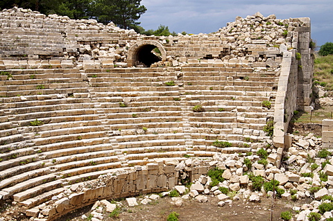 Amphitheatre at the Lycian site of Patara, near Kalkan, Antalya Province, Anatolia, Turkey, Asia Minor, Eurasia