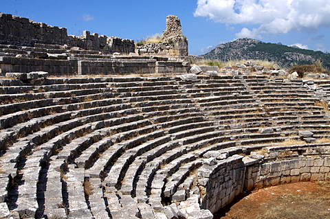 The amphitheatre at the Lycian site of Xanthos, UNESCO World Heritage Site, Antalya Province, Anatolia, Turkey, Asia Minor, Eurasia