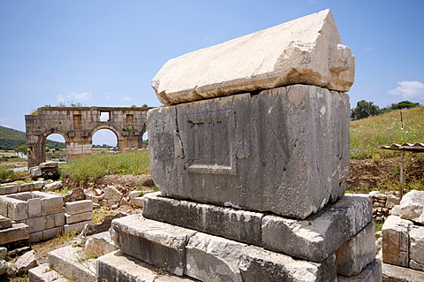 Sarcophagus at the Lycian site of Patara, near Kalkan, Antalya Province, Anatolia, Turkey, Asia Minor, Eurasia