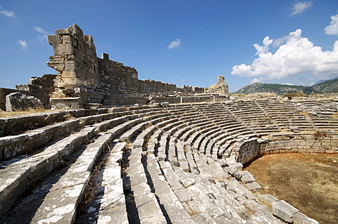 The amphitheatre at the Lycian site of Xanthos, UNESCO World Heritage Site, Antalya Province, Anatolia, Turkey, Asia Minor, Eurasia