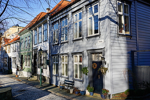 Old Houses in the Bryggen District, Bergen, Hordaland, Norway, Scandinavia, Europe