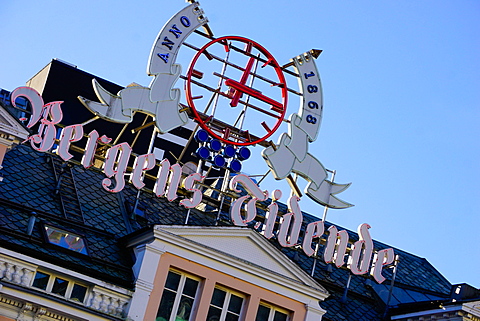 Sign for one of Bergen's newspapers, Bergen, Hordaland, Norway, Scandinavia, Europe