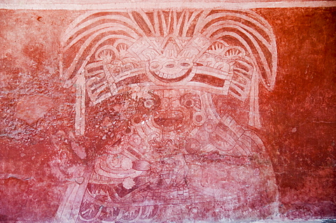 Murals, Teotihuacan, 150AD to 600AD and later used by the Aztecs, UNESCO World Heritage Site, north of Mexico City, Mexico, North America