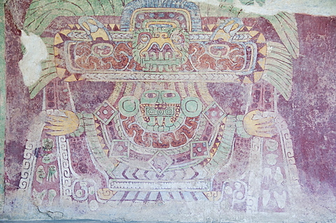 Murals, Teotihuacan, 150AD to 600AD and later used by the Aztecs, UNESCO World Heritage Site, north of Mexico City, Mexico, North America