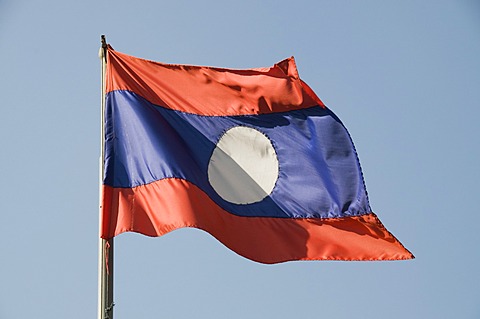 Laos flag, Laos, Southeast Asia