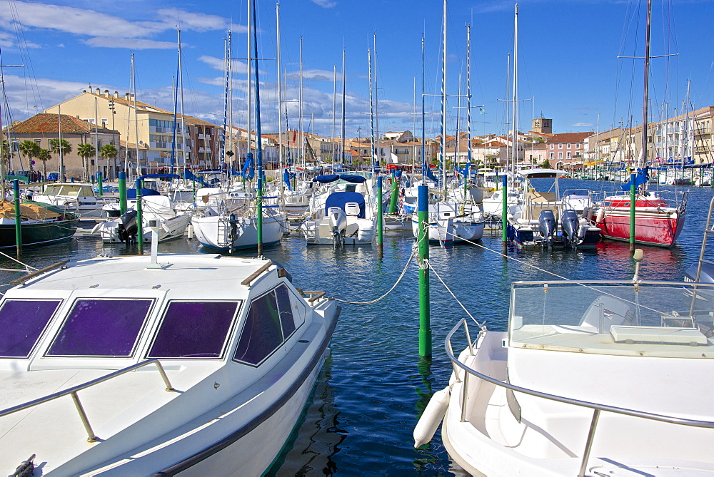 Boats in marina, Meze, Herault, Languedoc Roussillon region, France, Europe