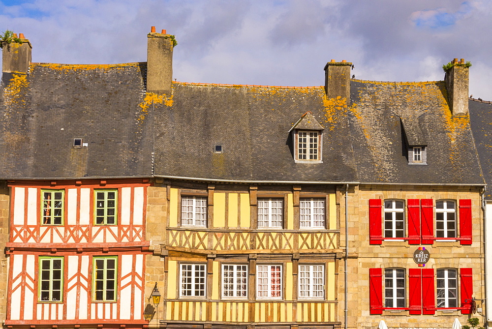 Half timbered houses, old town, Treguier, Cotes d'Armor, Brittany, France, Europe