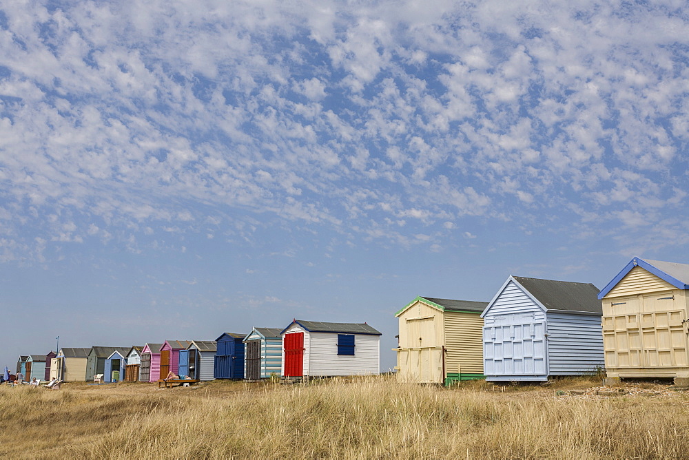 Beach huts, Hayling Island, Hampshire, England, United Kingdom, Europe