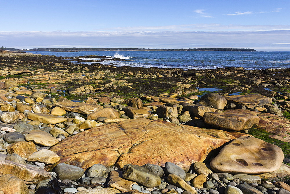 Beach at Seawall, Mount Desert Island, near Arcadia National Park, Maine, New England, United States of America, North America