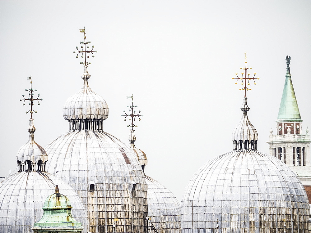 The domes of the Basilica in St. Mark's Square, Venice, UNESCO World Heritage Site, Veneto, Italy, Europe