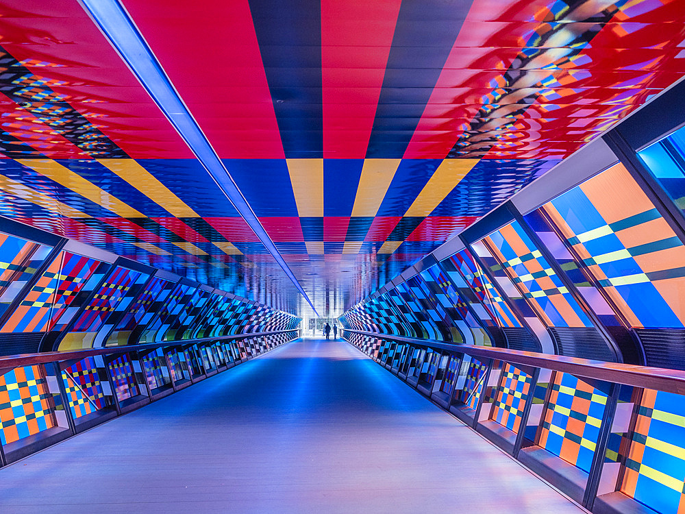 Captivated by Colour by Camille Walala, Adams Plaza Bridge, Canary Wharf, Docklands, London, England, United Kingdom, Europe